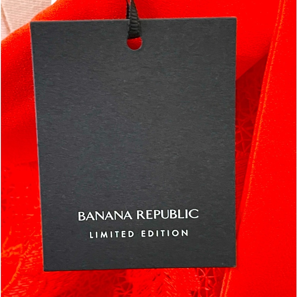 Banana Republic Womens Dress Size 14 New with Tags Floral Design in Red-Orange - Picture 5 of 8